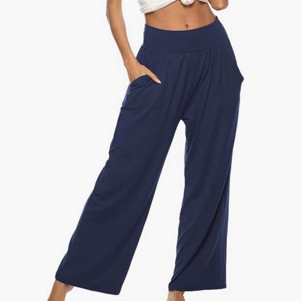 Set of 2 Soft Knit Pants: Forest Green and Navy - Like New XXL